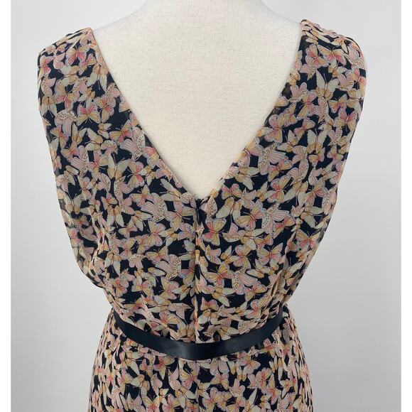 Vintage Y2k Torrid Butterfly Print Dress Chiffon Belted Sleeveless NEW Womens 14 - Picture 8 of 12